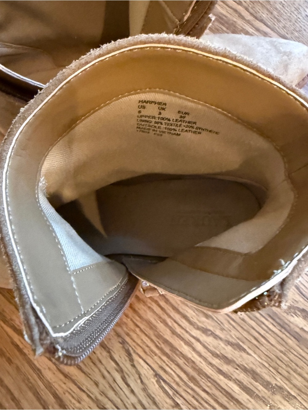 Ralph Lauren Tan Suede Ankle Booties with Side Zip Size 6 - Harpher Suede Bootie - Picture 12 of 16